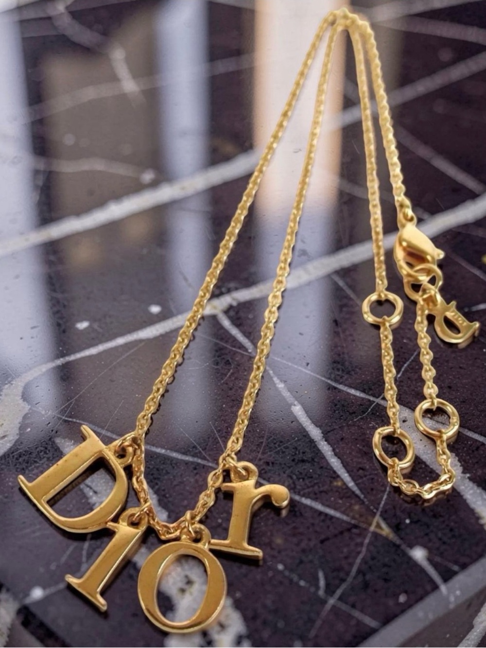 DIOR Signature Logo Necklace w/Box - Small
